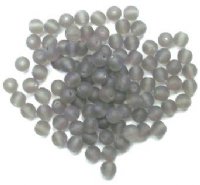 100 6mm Matte Black Diamond Round Glass Beads